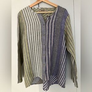 Flax Multicolor Striped Blouse